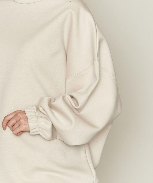 ASTRAET（アストラット）の「ASTRAET（アストラット）ドローコード ハイネック プルオーバー†（スウェット・レディース・ベージュ/ブラック・FREE）」の10枚目の写真