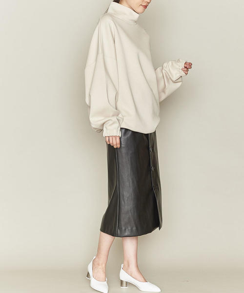 ASTRAET（アストラット）の「ASTRAET（アストラット）ドローコード ハイネック プルオーバー†（スウェット・レディース・ベージュ/ブラック・FREE）」の14枚目の写真