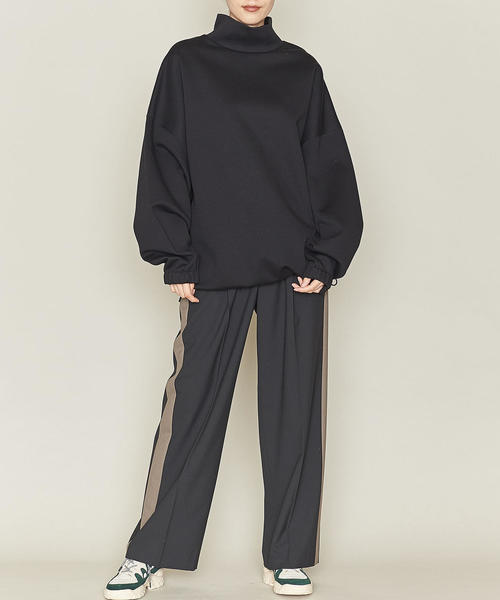 ASTRAET（アストラット）の「ASTRAET（アストラット）ドローコード ハイネック プルオーバー†（スウェット・レディース・ベージュ/ブラック・FREE）」の13枚目の写真