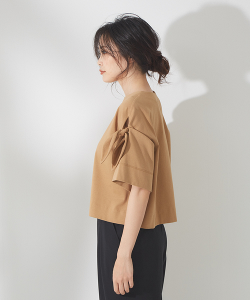 qualite(カリテ)の「リボン切り替え2WAYカットソー(Tシャツ/カットソー・レディース・グレー/オフホワイト/オレンジ系その他・フリー)」の7枚目の写真