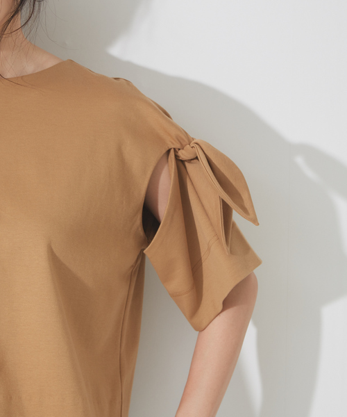 qualite(カリテ)の「リボン切り替え2WAYカットソー(Tシャツ/カットソー・レディース・グレー/オフホワイト/オレンジ系その他・フリー)」の11枚目の写真