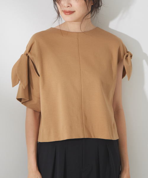 qualite(カリテ)の「リボン切り替え2WAYカットソー(Tシャツ/カットソー・レディース・グレー/オフホワイト/オレンジ系その他・フリー)」の18枚目の写真