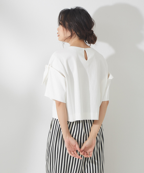 qualite(カリテ)の「リボン切り替え2WAYカットソー(Tシャツ/カットソー・レディース・グレー/オフホワイト/オレンジ系その他・フリー)」の22枚目の写真