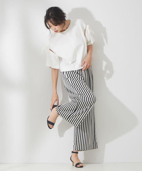 qualite(カリテ)の「リボン切り替え2WAYカットソー(Tシャツ/カットソー・レディース・グレー/オフホワイト/オレンジ系その他・フリー)」の9枚目の写真