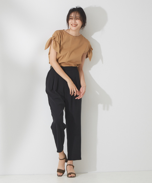 qualite(カリテ)の「リボン切り替え2WAYカットソー(Tシャツ/カットソー・レディース・グレー/オフホワイト/オレンジ系その他・フリー)」の6枚目の写真