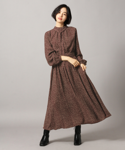 LOWRYS FARM（ローリーズファーム）の「ボウタイツキガラワンピ　853582（ワンピース・レディース・ブラック/ネイビー/ブラウン・FREE）」の19枚目の写真