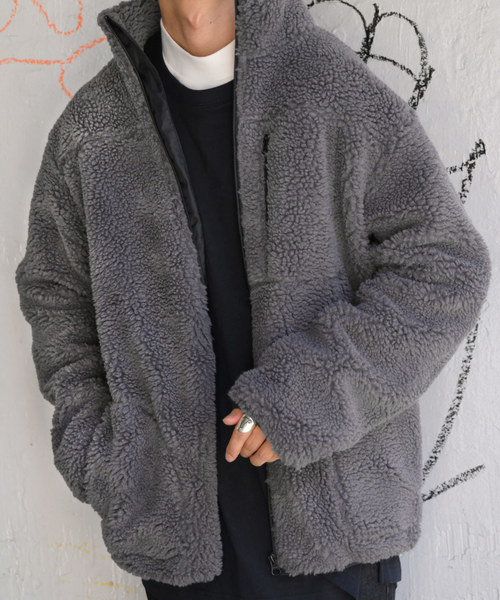 kutir（クティール）の「オーバーサイズボアブルゾン（ブルゾン・メンズ・チャコールグレー/ブラック/ベージュ/ライトブラウン・SMALL/MEDIUM/LARGE）」の3枚目の写真