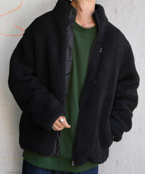 kutir（クティール）の「オーバーサイズボアブルゾン（ブルゾン・メンズ・チャコールグレー/ブラック/ベージュ/ライトブラウン・SMALL/MEDIUM/LARGE）」の2枚目の写真