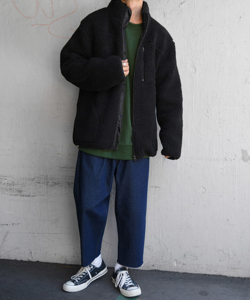 kutir（クティール）の「オーバーサイズボアブルゾン（ブルゾン・メンズ・チャコールグレー/ブラック/ベージュ/ライトブラウン・SMALL/MEDIUM/LARGE）」の5枚目の写真