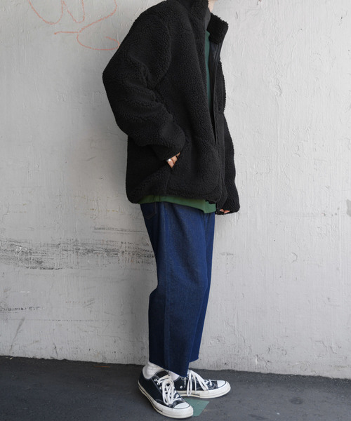 kutir（クティール）の「オーバーサイズボアブルゾン（ブルゾン・メンズ・チャコールグレー/ブラック/ベージュ/ライトブラウン・SMALL/MEDIUM/LARGE）」の6枚目の写真