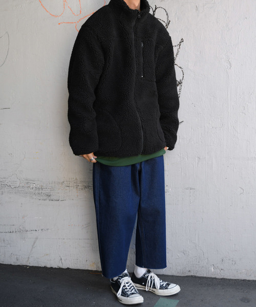 kutir（クティール）の「オーバーサイズボアブルゾン（ブルゾン・メンズ・チャコールグレー/ブラック/ベージュ/ライトブラウン・SMALL/MEDIUM/LARGE）」の13枚目の写真