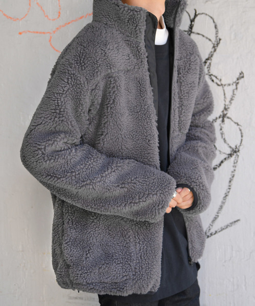 kutir（クティール）の「オーバーサイズボアブルゾン（ブルゾン・メンズ・チャコールグレー/ブラック/ベージュ/ライトブラウン・SMALL/MEDIUM/LARGE）」の20枚目の写真