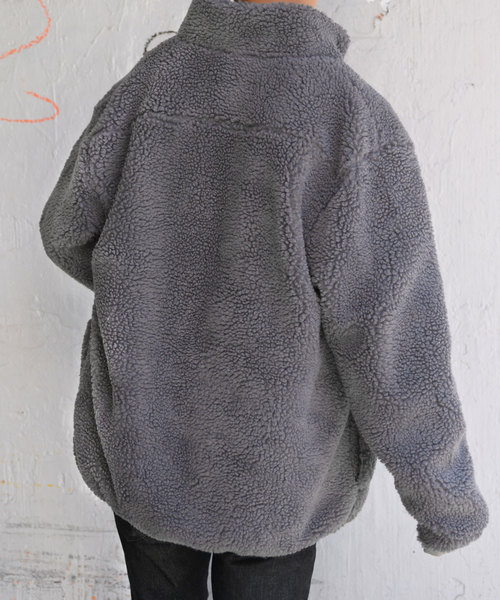 kutir（クティール）の「オーバーサイズボアブルゾン（ブルゾン・メンズ・チャコールグレー/ブラック/ベージュ/ライトブラウン・SMALL/MEDIUM/LARGE）」の21枚目の写真