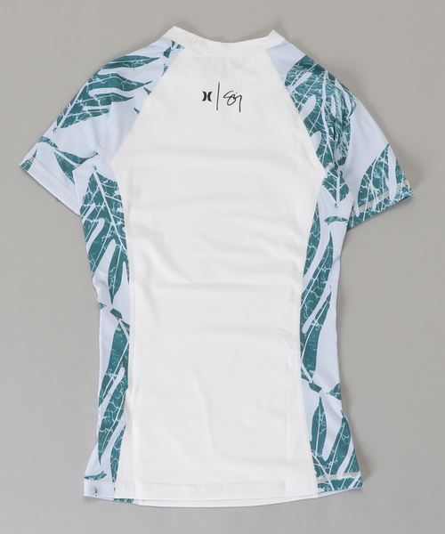Hurley (ハーレー)の「W SZ PAPETTE RASHGUARD SS / ハーレー レディースラッシュガード/ 半袖 リーフ柄 マリンスポーツ ビーチ(ラッシュガード・レディース・ブルー・SMALL/MEDIUM/X-SMALL)」の2枚目の写真