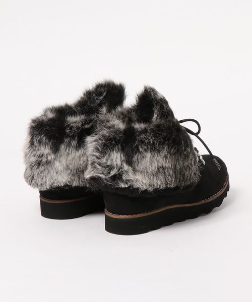 GeeRA(ジーラ)の「ファー付トレッキング風シューズ(その他シューズ・レディース・ブラック/グレー・SMALL/MEDIUM/LARGE/X-LARGE)」の4枚目の写真