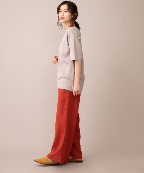 Munich(ミューニック)の「フレンチリネンキャンバス スリットフレアパンツ(その他パンツ・レディース・ブラック/ナチュラル/グレイッシュブルー/ダークオレンジ・S/M/XS)」の7枚目の写真