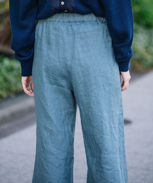 Munich(ミューニック)の「フレンチリネンキャンバス スリットフレアパンツ(その他パンツ・レディース・ブラック/ナチュラル/グレイッシュブルー/ダークオレンジ・S/M/XS)」の20枚目の写真