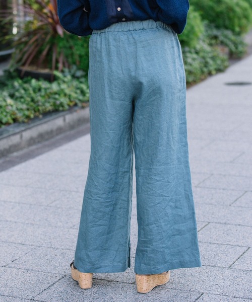 Munich(ミューニック)の「フレンチリネンキャンバス スリットフレアパンツ(その他パンツ・レディース・ブラック/ナチュラル/グレイッシュブルー/ダークオレンジ・S/M/XS)」の21枚目の写真