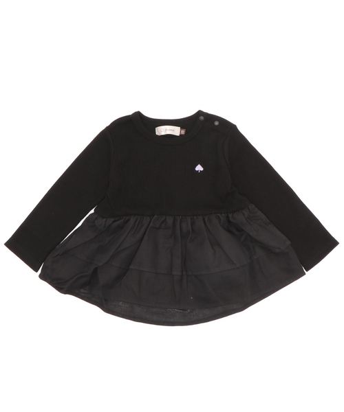 D.fesense（ディーフェセンス）の「【D.fesense /ディーフェセンス】裾フリルワッフルトップス（Tシャツ/カットソー・キッズ・オフホワイト/グレー/ブラック・80ｃｍ/90cm/100cm/110cm）」の2枚目の写真