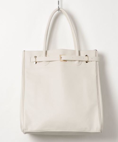 DouDou(ドゥドゥ)の「ベルト付トートバッグ(トートバッグ・レディース・アイボリー/グレイッシュベージュ/ブラック・FREE)」の1枚目の写真