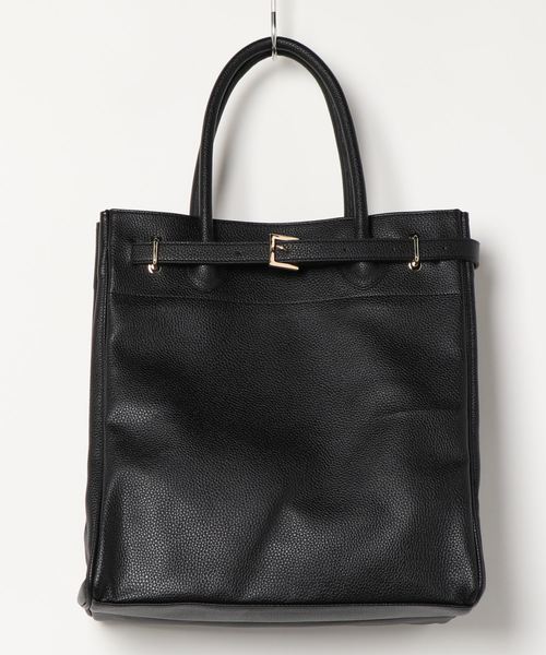 DouDou(ドゥドゥ)の「ベルト付トートバッグ(トートバッグ・レディース・アイボリー/グレイッシュベージュ/ブラック・FREE)」の2枚目の写真