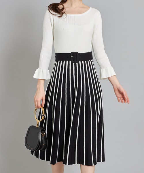 Tocco Closet トッコ クローゼット の ベルト付き配色ニットワンピース Tocco Closet Luxe ワンピース Wear