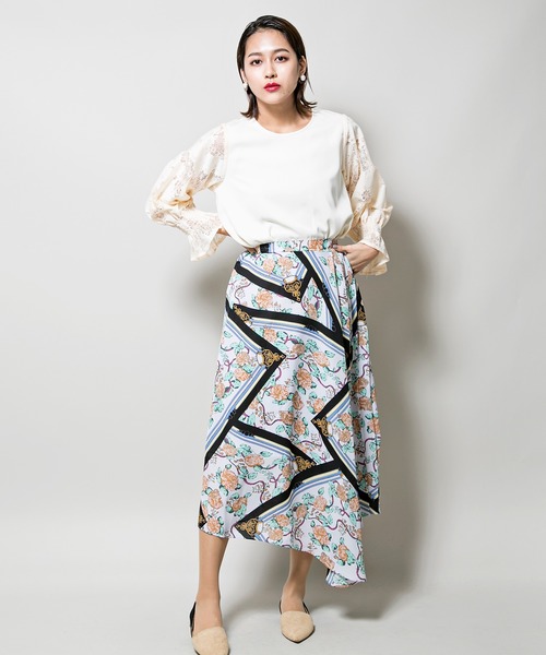MILLION CARATS(ミリオンカラッツ)の「【WEB限定STYLE4】アンニュイレースブラウス(シャツ/ブラウス・レディース・イエロー/オフホワイト・FREE)」の8枚目の写真