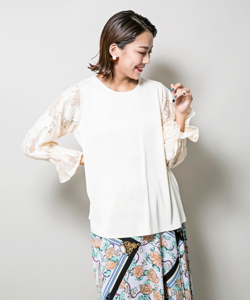 MILLION CARATS(ミリオンカラッツ)の「【WEB限定STYLE4】アンニュイレースブラウス(シャツ/ブラウス・レディース・イエロー/オフホワイト・FREE)」の11枚目の写真