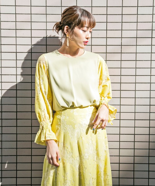 MILLION CARATS(ミリオンカラッツ)の「【WEB限定STYLE4】アンニュイレースブラウス(シャツ/ブラウス・レディース・イエロー/オフホワイト・FREE)」の14枚目の写真