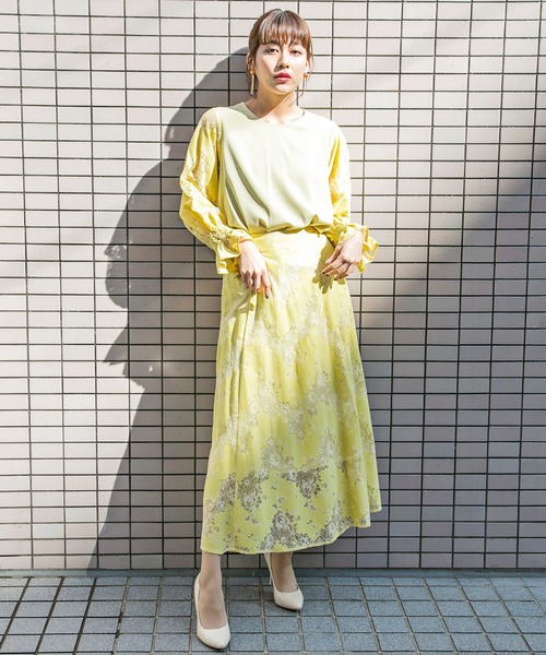 MILLION CARATS(ミリオンカラッツ)の「【WEB限定STYLE4】アンニュイレースブラウス(シャツ/ブラウス・レディース・イエロー/オフホワイト・FREE)」の16枚目の写真