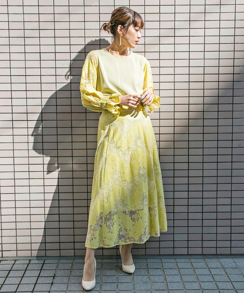 MILLION CARATS(ミリオンカラッツ)の「【WEB限定STYLE4】アンニュイレースブラウス(シャツ/ブラウス・レディース・イエロー/オフホワイト・FREE)」の17枚目の写真
