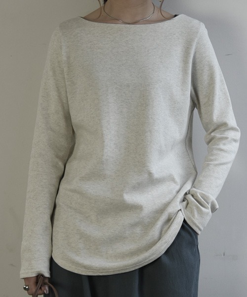 and it_（アンドイット）の「【日本製】Beコルテデイリーロングカットソー（Tシャツ/カットソー・レディース・オートミール/ライトグレー/キャメル/ライトブラウン/ブラック/ライトカーキ/カーキ/ベージュ/アイボリー/オフホワイト・L/M/LL）」の7枚目の写真