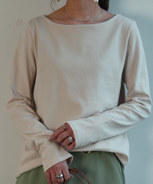 and it_（アンドイット）の「【日本製】Beコルテデイリーロングカットソー（Tシャツ/カットソー・レディース・オートミール/ライトグレー/キャメル/ライトブラウン/ブラック/ライトカーキ/カーキ/ベージュ/アイボリー/オフホワイト・L/M/LL）」の6枚目の写真