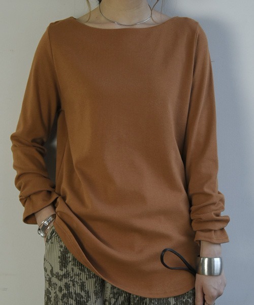 and it_（アンドイット）の「【日本製】Beコルテデイリーロングカットソー（Tシャツ/カットソー・レディース・オートミール/ライトグレー/キャメル/ライトブラウン/ブラック/ライトカーキ/カーキ/ベージュ/アイボリー/オフホワイト・L/M/LL）」の10枚目の写真