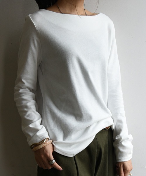 and it_（アンドイット）の「【日本製】Beコルテデイリーロングカットソー（Tシャツ/カットソー・レディース・オートミール/ライトグレー/キャメル/ライトブラウン/ブラック/ライトカーキ/カーキ/ベージュ/アイボリー/オフホワイト・L/M/LL）」の2枚目の写真