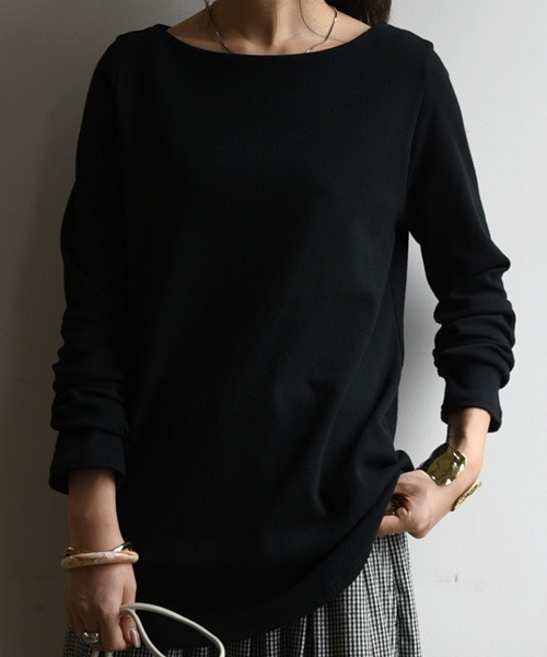 and it_（アンドイット）の「【日本製】Beコルテデイリーロングカットソー（Tシャツ/カットソー・レディース・オートミール/ライトグレー/キャメル/ライトブラウン/ブラック/ライトカーキ/カーキ/ベージュ/アイボリー/オフホワイト・L/M/LL）」の4枚目の写真