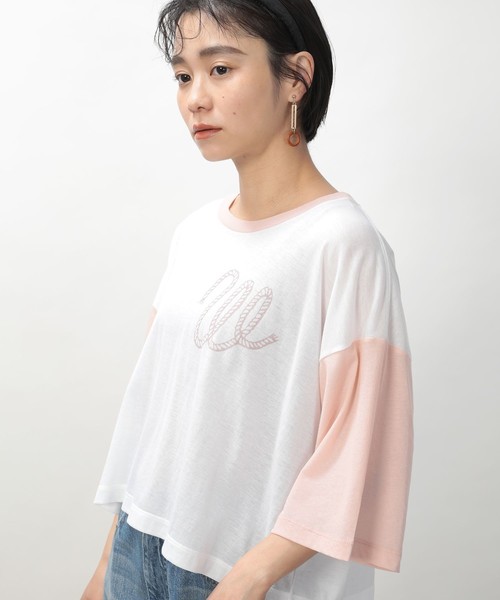 FREAK'S STORE(フリークスストア)の「FILL THE BILL×Wrangler×FREAK'S STORE/フィルザビル×ラングラー 別注ロゴプリントトップス(Tシャツ/カットソー・レディース・ピンク/グリーン/ラベンダー・フリ-)」の14枚目の写真