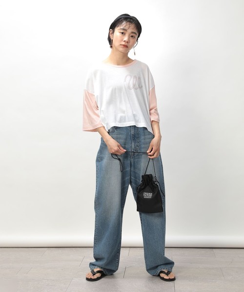 FREAK'S STORE(フリークスストア)の「FILL THE BILL×Wrangler×FREAK'S STORE/フィルザビル×ラングラー 別注ロゴプリントトップス(Tシャツ/カットソー・レディース・ピンク/グリーン/ラベンダー・フリ-)」の13枚目の写真