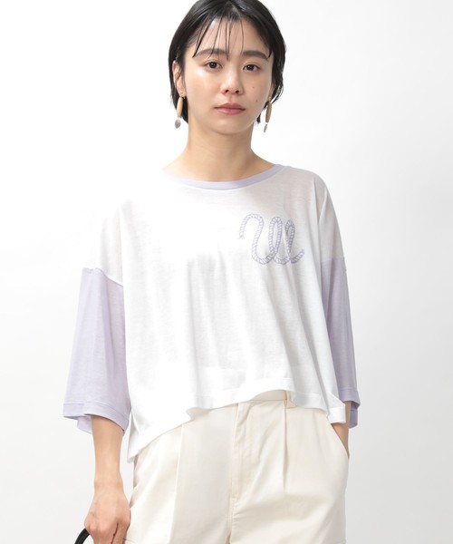 FREAK'S STORE(フリークスストア)の「FILL THE BILL×Wrangler×FREAK'S STORE/フィルザビル×ラングラー 別注ロゴプリントトップス(Tシャツ/カットソー・レディース・ピンク/グリーン/ラベンダー・フリ-)」の4枚目の写真