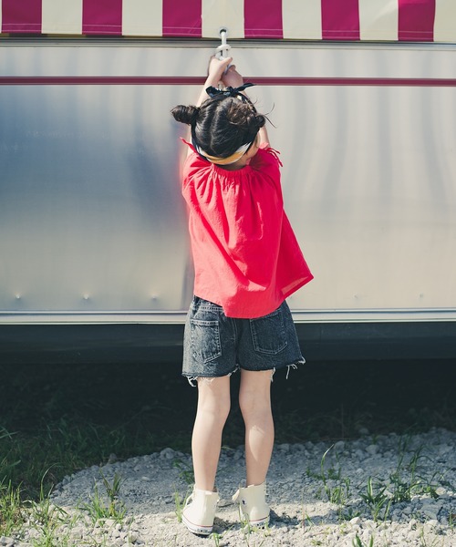 RADCHAP（ラッドチャップ）の「クラッシュデニムショートパンツ（デニムパンツ・キッズ・グレー/サックスブルー・90cm/110cm/100cm/120cm/130cm/150cm/140cm）」の18枚目の写真