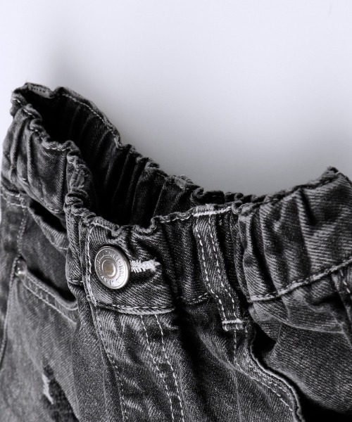 RADCHAP（ラッドチャップ）の「クラッシュデニムショートパンツ（デニムパンツ・キッズ・グレー/サックスブルー・90cm/110cm/100cm/120cm/130cm/150cm/140cm）」の6枚目の写真