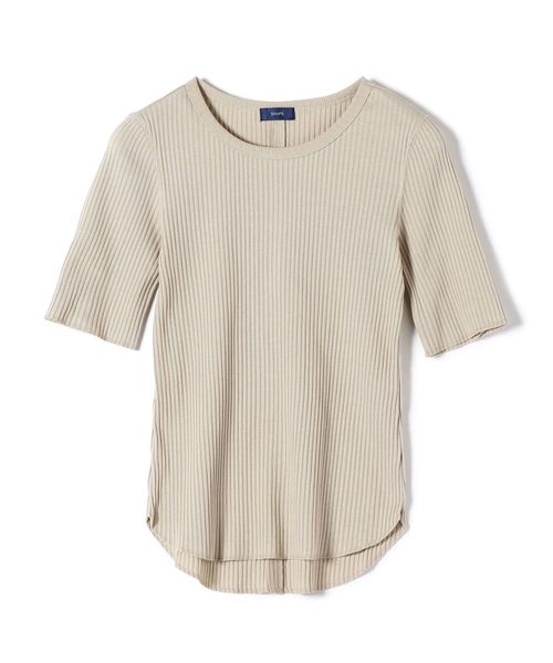 SHIPS(シップス)の「ライトテレコ 5/S トップス◇(Tシャツ/カットソー・レディース・ホワイト/ネイビー/イエロー/ワインレッド/ブルー/ブラック/ベージュ・ONE SIZE)」の3枚目の写真