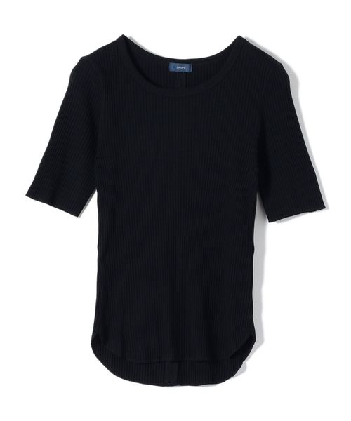 SHIPS(シップス)の「ライトテレコ 5/S トップス◇(Tシャツ/カットソー・レディース・ホワイト/ネイビー/イエロー/ワインレッド/ブルー/ブラック/ベージュ・ONE SIZE)」の2枚目の写真