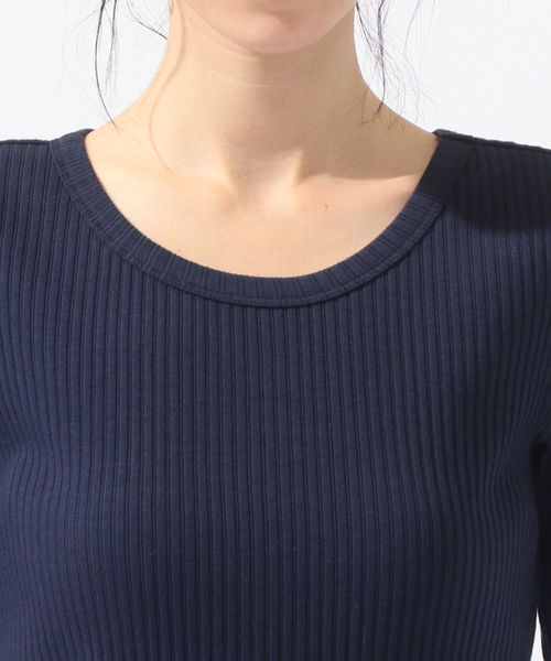 SHIPS(シップス)の「ライトテレコ 5/S トップス◇(Tシャツ/カットソー・レディース・ホワイト/ネイビー/イエロー/ワインレッド/ブルー/ブラック/ベージュ・ONE SIZE)」の9枚目の写真