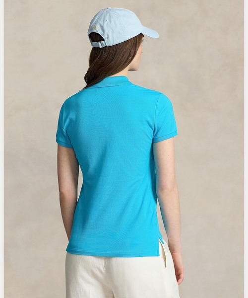 POLO RALPH LAUREN(ポロ ラルフ ローレン)の「スリム フィット ストレッチ ポロシャツ(ポロシャツ・レディース・ブルー・SMALL/MEDIUM/LARGE/X-LARGE/X-SMALL)」の4枚目の写真