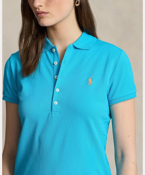 POLO RALPH LAUREN(ポロ ラルフ ローレン)の「スリム フィット ストレッチ ポロシャツ(ポロシャツ・レディース・ブルー・SMALL/MEDIUM/LARGE/X-LARGE/X-SMALL)」の5枚目の写真