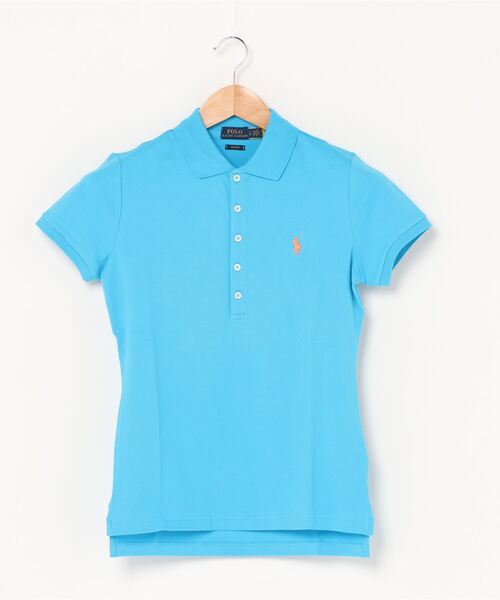 POLO RALPH LAUREN(ポロ ラルフ ローレン)の「スリム フィット ストレッチ ポロシャツ(ポロシャツ・レディース・ブルー・SMALL/MEDIUM/LARGE/X-LARGE/X-SMALL)」の6枚目の写真