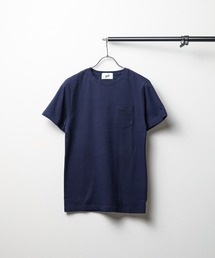 《ソリッドカラー》半袖ポケット付きクルーネックTシャツ
