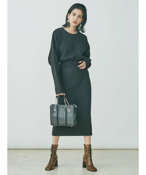 EVRIS（エヴリス）の「バイカラーブロッキングショルダーBAG（ショルダーバッグ・レディース・ブラック/ベージュ/ボルドー・FREE）」の6枚目の写真