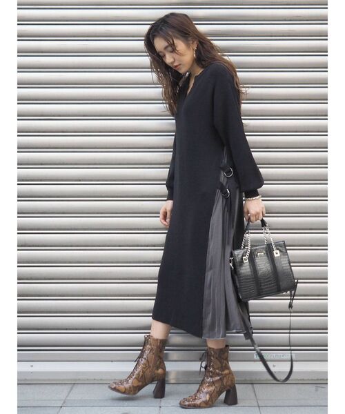 EVRIS（エヴリス）の「バイカラーブロッキングショルダーBAG（ショルダーバッグ・レディース・ブラック/ベージュ/ボルドー・FREE）」の12枚目の写真